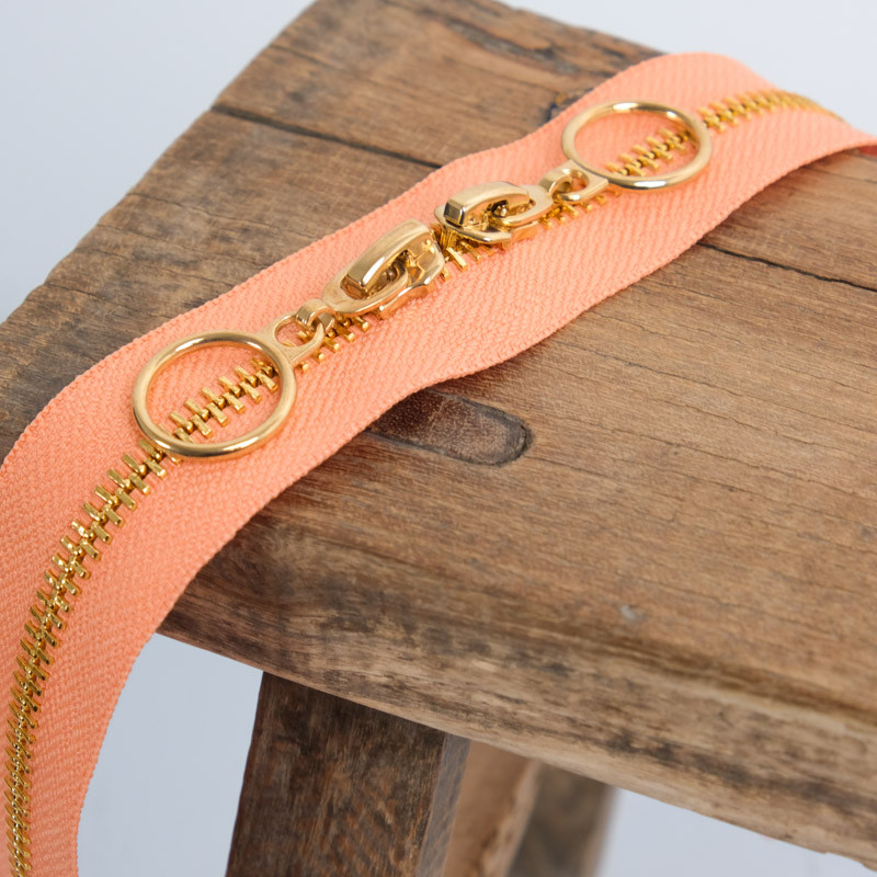 40cm Peach Gold Double-Slider Circle Clasp - Maison Klem